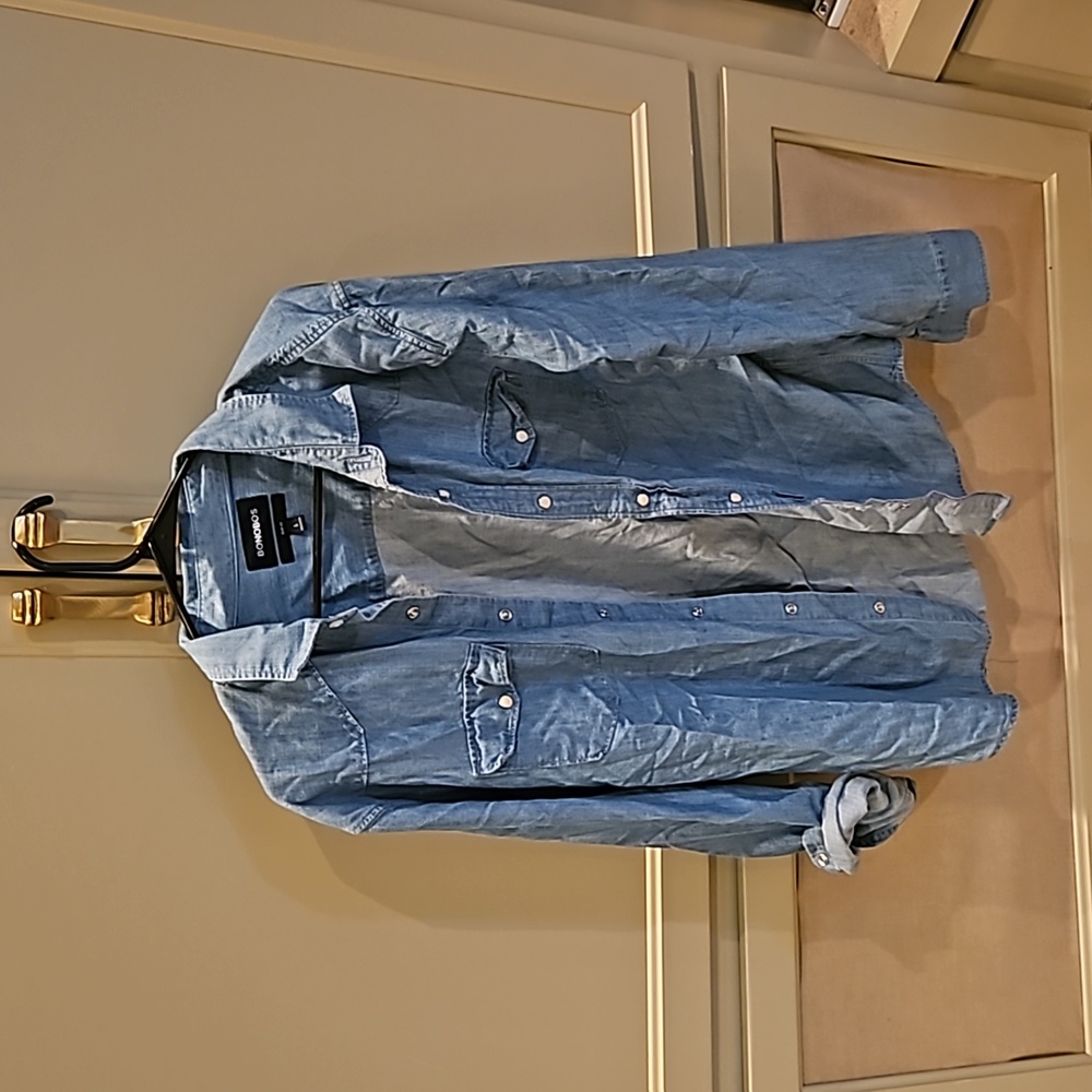 Men's denim button down
